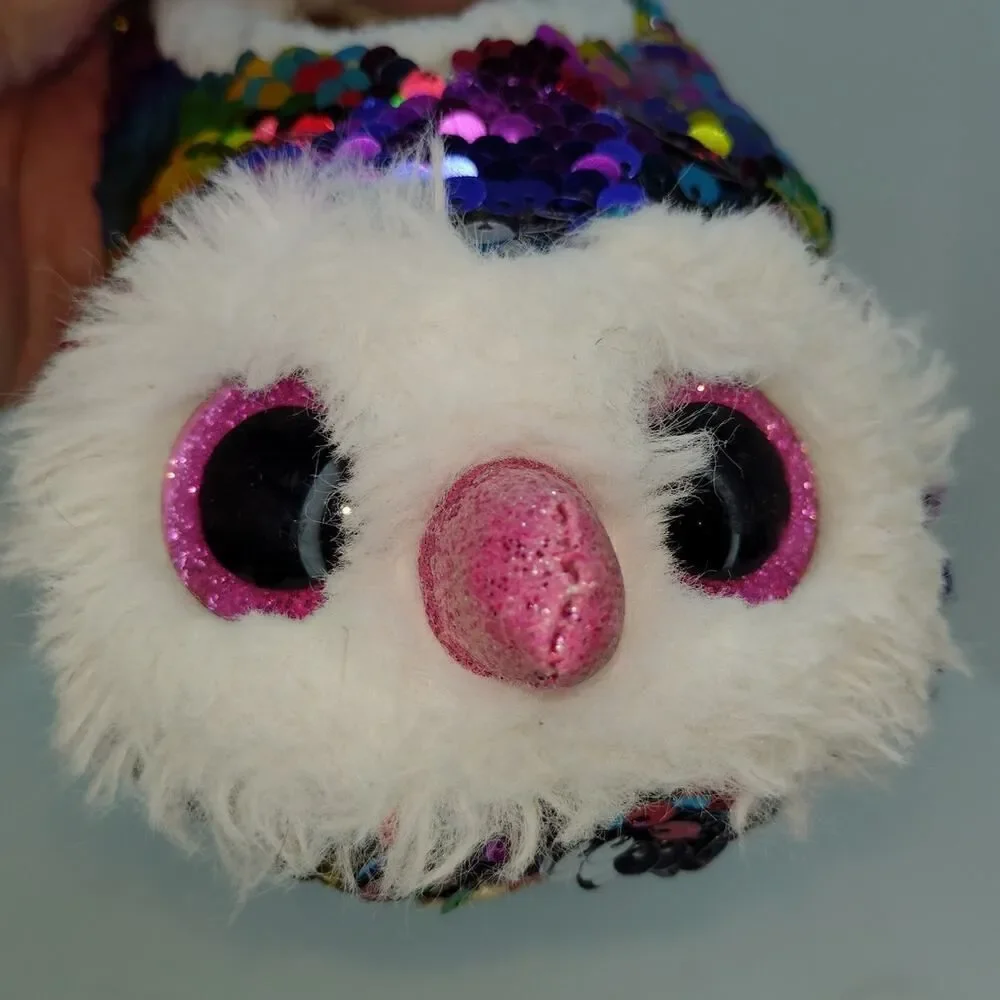 TY Beanie Boo Baby Toddler Girls Pre-owned Owl Owen Glitter Slippers - sz. 3